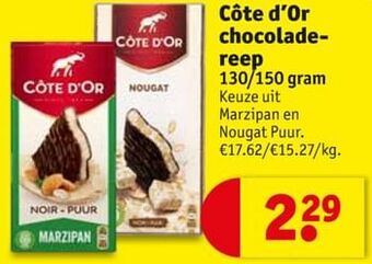 Kruidvat Côte d`or chocoladereep aanbieding