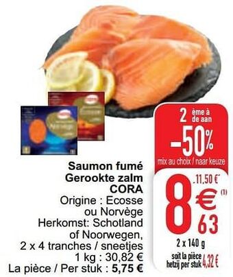 Cora Saumon fumé gerookte zalm cora aanbieding