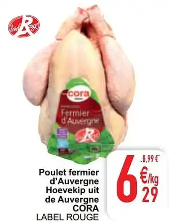 Poulet fermier d`auvergne hoevekip uit de auvergne cora label rouge
