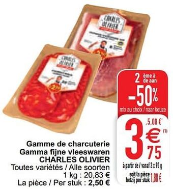 Cora Gamme de charcuterie gamma fijne vleeswaren charles olivier aanbieding