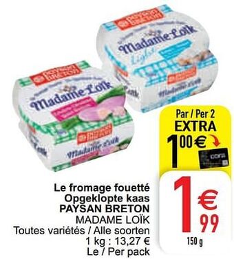 Le fromage fouetté opgeklopte kaas paysan breton madame loïk