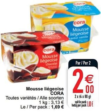 Cora Mousse liégeoise cora aanbieding