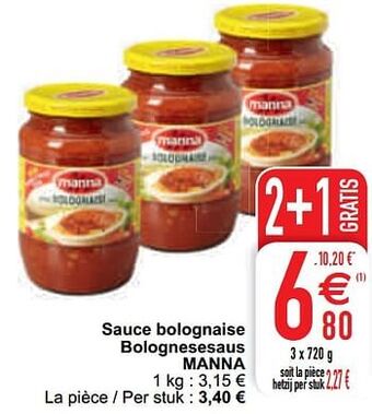 Cora Sauce bolognaise bolognesesaus manna aanbieding