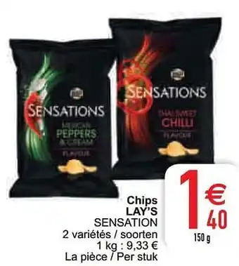 Cora Chips lay`s sensation aanbieding