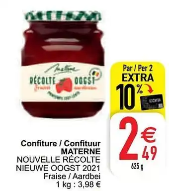 Cora Confiture - confituur materne nouvelle récolte nieuwe oogst 2021 aanbieding