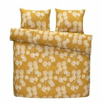 Leen Bakker Easy dekbedovertrek Mare - okerkleur - 240x200 cm - Leen Bakker aanbieding