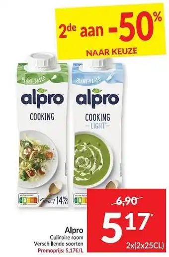 Intermarché Alpro culinaire room aanbieding