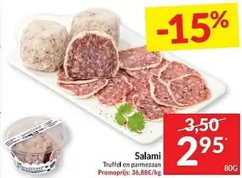 Intermarché Salami truffel en parmezaan aanbieding