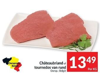 Intermarché Châteaubriand of tournedos van rund aanbieding
