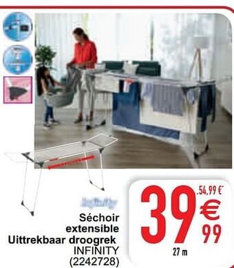 Cora Séchoir extensible uittrekbaar droogrek infinity aanbieding