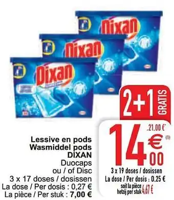 Cora Lessive en pods wasmiddel pods dixan aanbieding