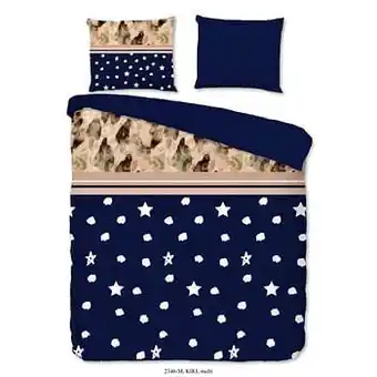 Leen Bakker Pure dekbedovertrek Kiki - veelkleurig - 140x220 cm - Leen Bakker aanbieding