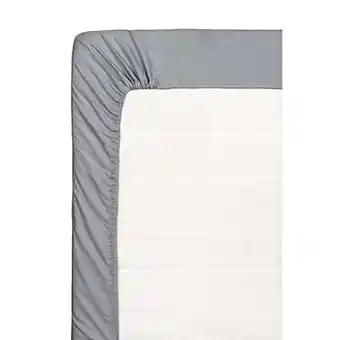Leen Bakker Hoeslaken percale katoen - antraciet - 140x200 cm - Leen Bakker aanbieding