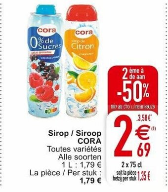 Cora Sirop / siroop aanbieding