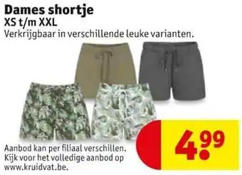 Kruidvat Dames shortje aanbieding