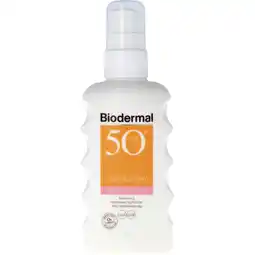 Albert Heijn Biodermal Gevoelige huid zonnespray spf50 aanbieding