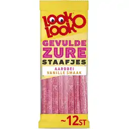 Albert Heijn Look-O-Look Gevulde zure staafjes aardbei vanille aanbieding