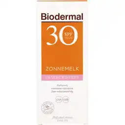 Albert Heijn Biodermal Gevoelige huid zonnemelk spf30 aanbieding
