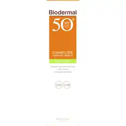 Albert Heijn Biodermal Zonnefluïde spf50 aanbieding