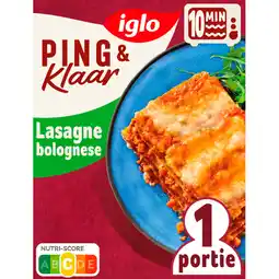 Albert Heijn Iglo Ping & klaar lasagne bolognese aanbieding