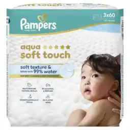 Albert Heijn Pampers Aqua soft touch wipes 3-pack aanbieding