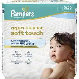 Albert Heijn Pampers Aqua soft touch wipes 3-pack aanbieding
