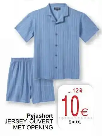Pyjashort jersey ouvert met opening
