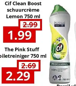 NH Market Cif Clean Boost schuurcrème Lemon 750 ml aanbieding