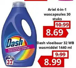 NH Market Dash vloeibaar 32 WB wasmiddel 1440 ml aanbieding