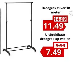 NH Market Uitbreidbaar droogrek op wielen aanbieding