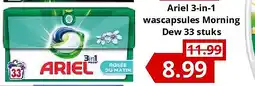 NH Market Ariel 3-in-1 wascapsules Morning Dew 33 stuks aanbieding