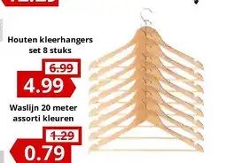 NH Market Houten kleerhangers set 8 stuks aanbieding