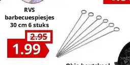 NH Market RVS barbecuespiesjes 30 cm 6 stuks aanbieding