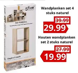 NH Market Houten wandplanken set 2 stuks naturel aanbieding