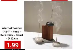 NH Market Wierookhouder “ABY” – Rond – Keramiek – Zwart – Ø 12 cm aanbieding