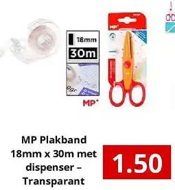 NH Market MP Plakband 18mm x 30m met dispenser – Transparant aanbieding