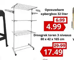 NH Market Droogrek toren 3 niveaus 80 x 42 x 165 cm aanbieding
