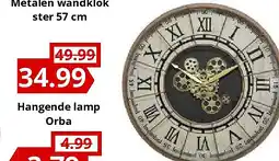 NH Market Metalen wandklok ster 57 cm aanbieding