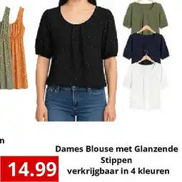 NH Market Dames Blouse met Glanzende Stippen verkrijgbaar in 4 kleuren aanbieding