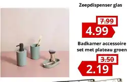 NH Market Badkamer accessoire set met plateau groen aanbieding