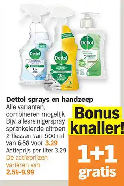 Albert Heijn Dettol sprays en handzeep aanbieding