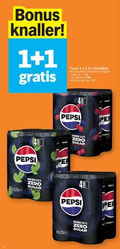Albert Heijn Pepsi 4 x 0.25 literblikjes aanbieding