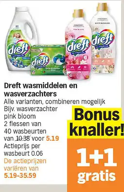 Albert Heijn Dreft wasmiddelen en wasverzachters aanbieding