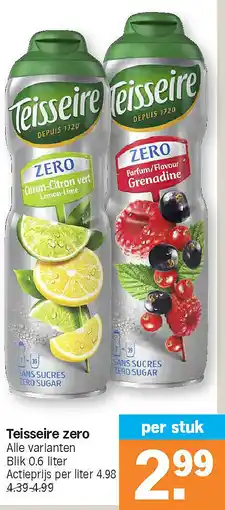 Albert Heijn Teisseire zero aanbieding