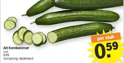 Albert Heijn AH Komkommer aanbieding