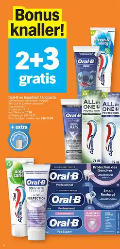 Albert Heijn Oral-B en Aquafresh tandpasta aanbieding