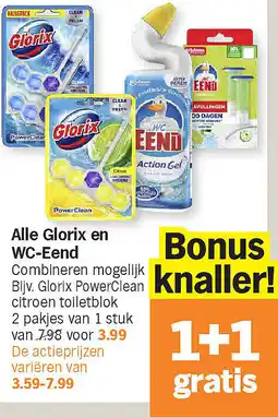 Albert Heijn Alle Glorix en WC-Eend aanbieding