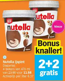 Albert Heijn Nutella ijspint aanbieding