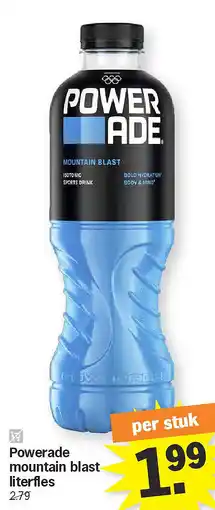 Albert Heijn Powerade mountain blast literfles aanbieding