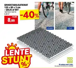 Hubo GRINDSTABILISATIEMAT 120 x 80 x 3 cm - GRIJS of WIT aanbieding